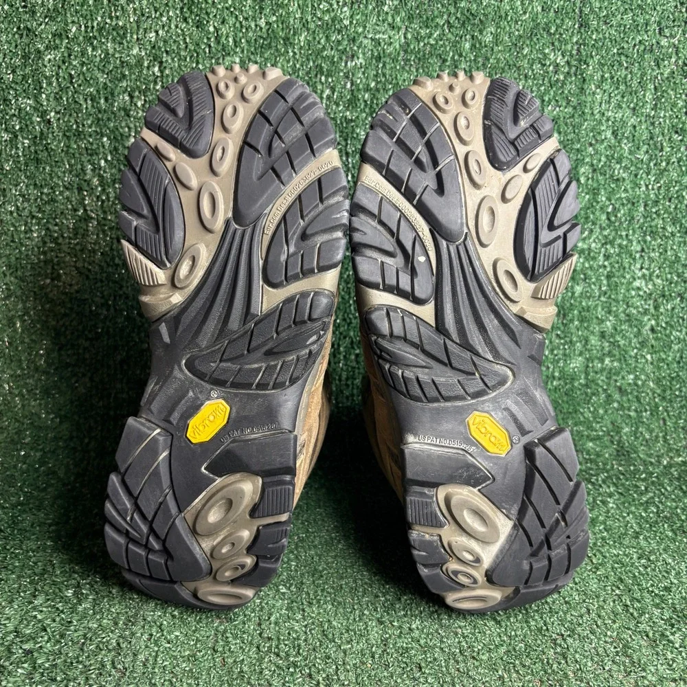 Merrell Moab 2 Mid Waterproof Vibram Outdoor Hiking Boot Earth Brown Mens Sz 9.5